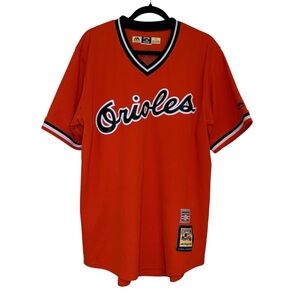 Majestic Cal Ripken Jr Orange Baltimore Orioles Cooperstown Collection Jersey L